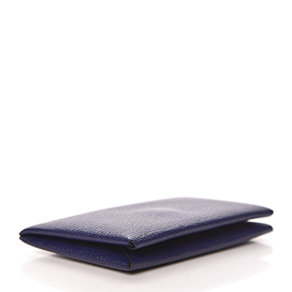 Hermes Chevre Mysore Calvi Card Case Bleu Encre 4 of 8