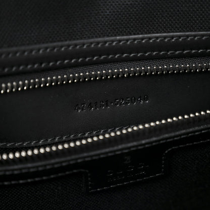 Gucci Soft GG Supreme Monogram Appia Calfskin Web Medium Carry On Duffle Bag Black Grey 6 of 14