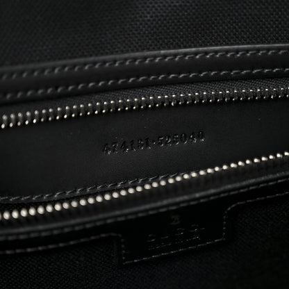 Gucci Soft GG Supreme Monogram Appia Calfskin Web Medium Carry On Duffle Bag Black Grey 6 of 14