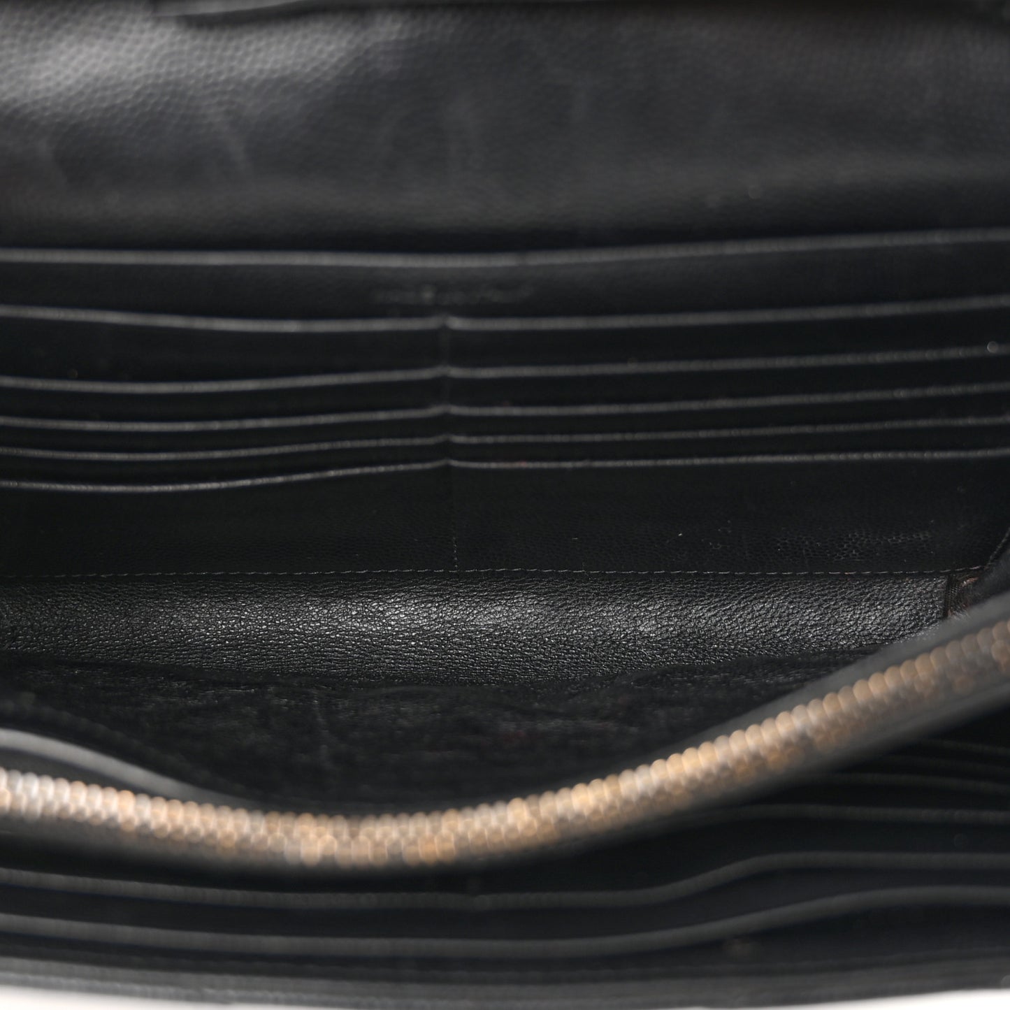 Grain De Poudre Matelasse Chevron Monogram Monochrome Chain Wallet Black