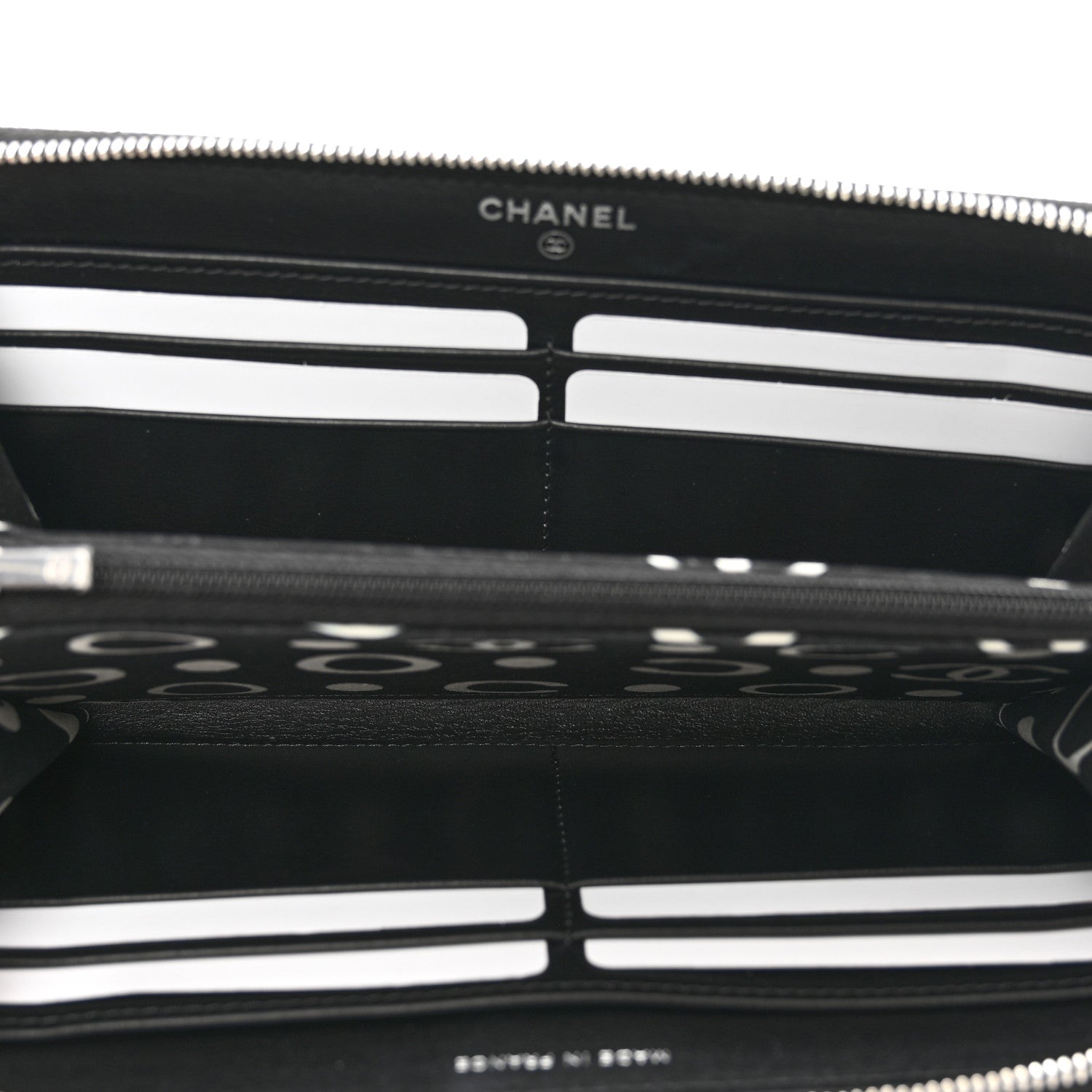 Chanel Caviar Quilted CC Logo Long Zipped Wallet Black 5 of 9