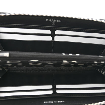 Chanel Caviar Quilted CC Logo Long Zipped Wallet Black 5 of 9