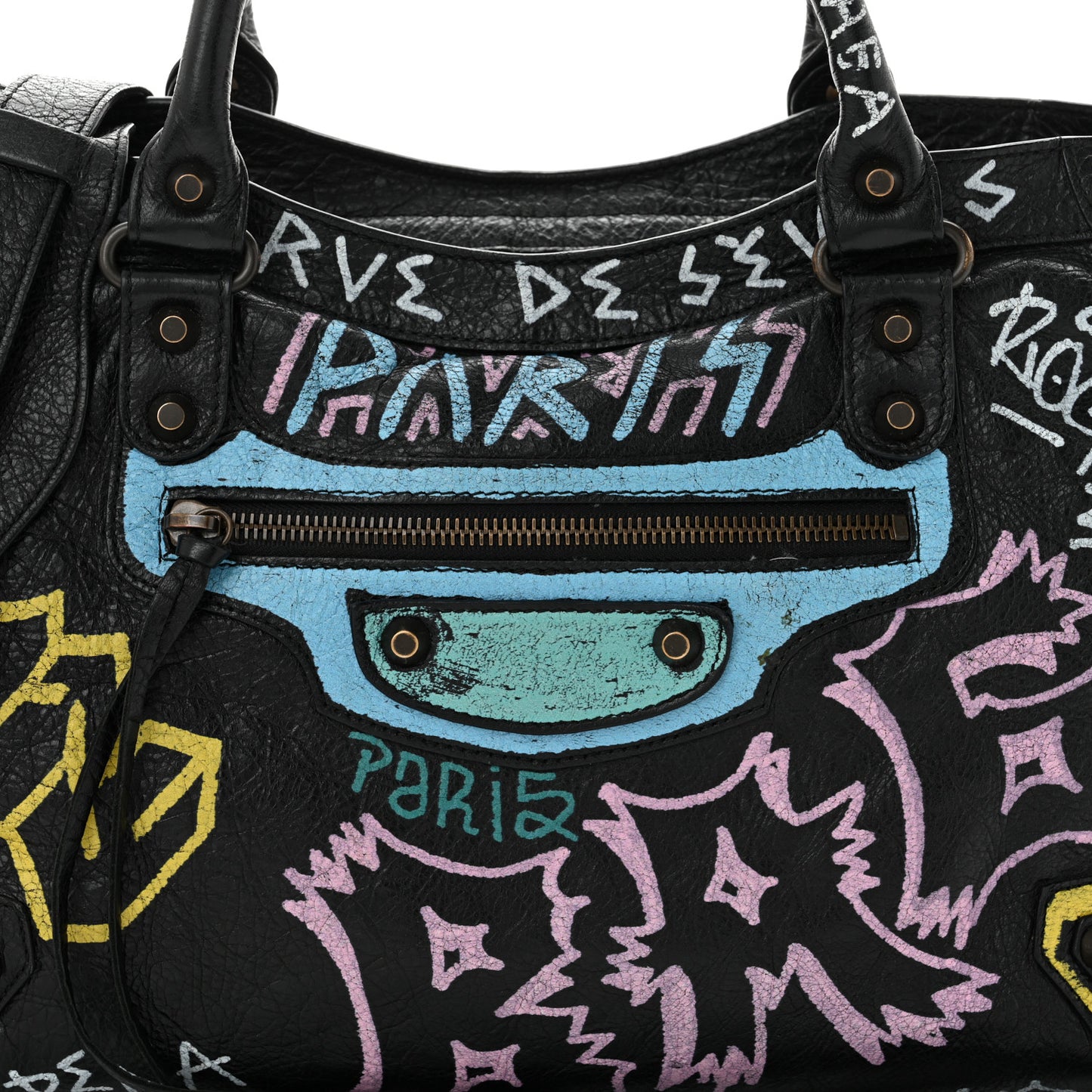 Agneau Graffiti All Over Classic Hardware City Black Multicolor