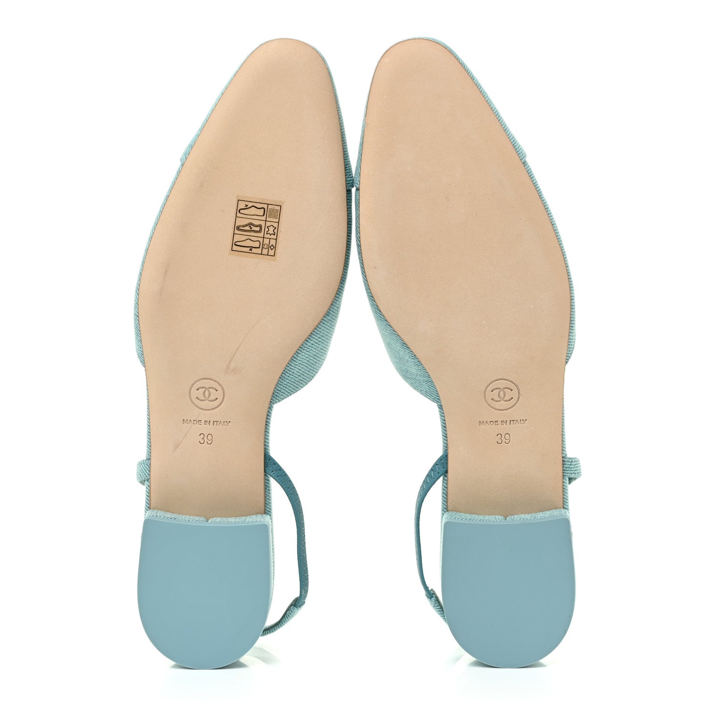Denim Cap Toe CC Slingback Flats 39 Blue