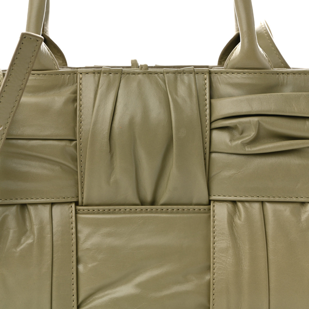 Foulard Intrecciato Pleated Arco Tote Travertine
