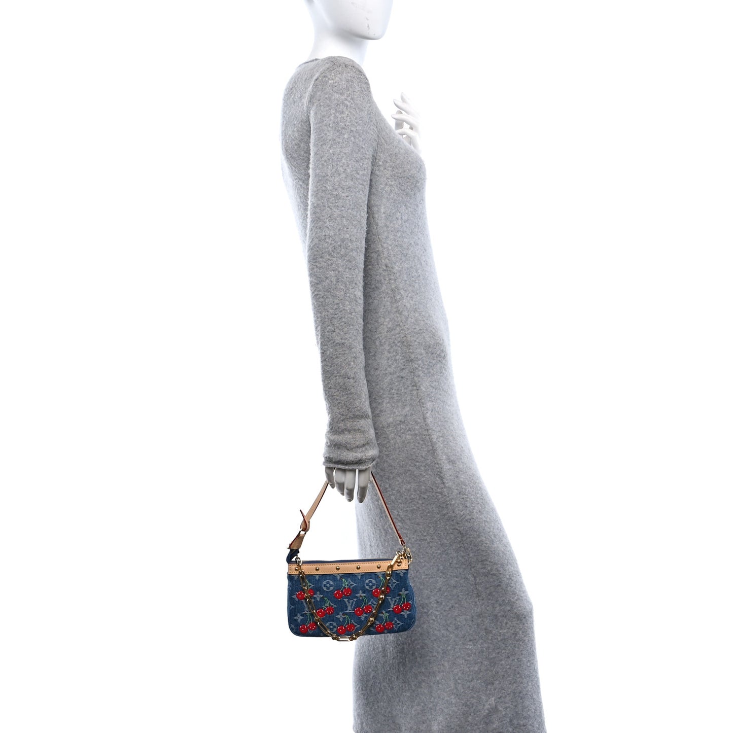 LV X TM Monogram Denim Cerises Pochette Accessories Blue