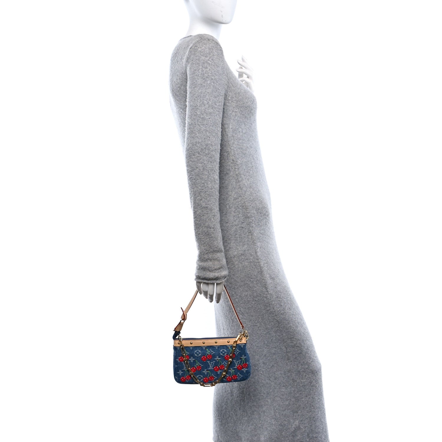 Louis Vuitton LV X TM Monogram Denim Cerises Pochette Accessories Blue 2 of 9