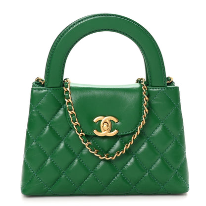 Chanel Shiny Aged Calfskin Quilted Nano Kelly Shopper Green 1 of 11