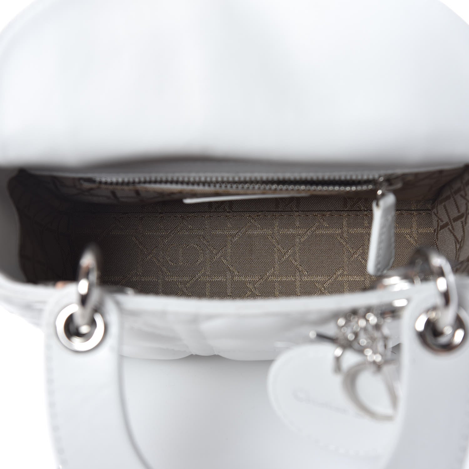 Christian Dior Lambskin Cannage Mini Lady Dior White 6 of 12