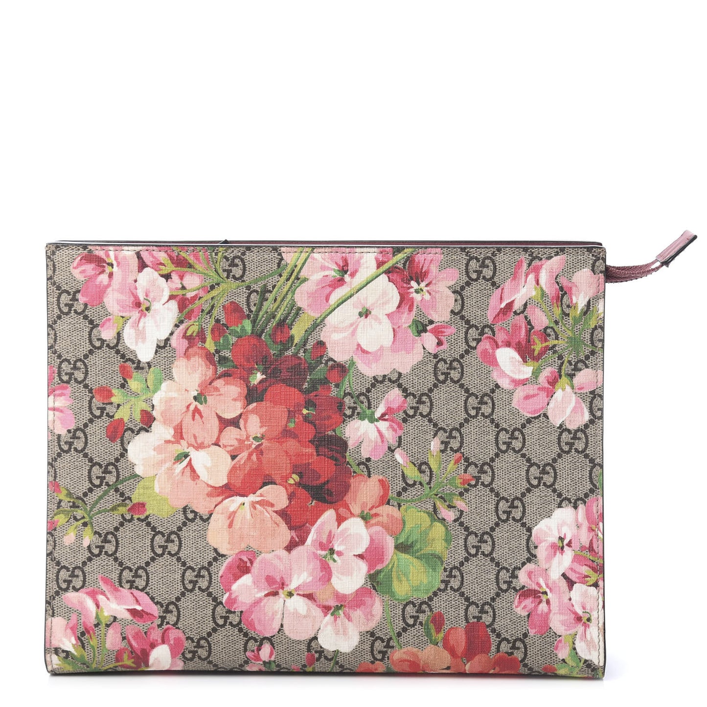 GG Supreme Monogram Blooms Large Cosmetic Case Beige Multicolor Dry Rose