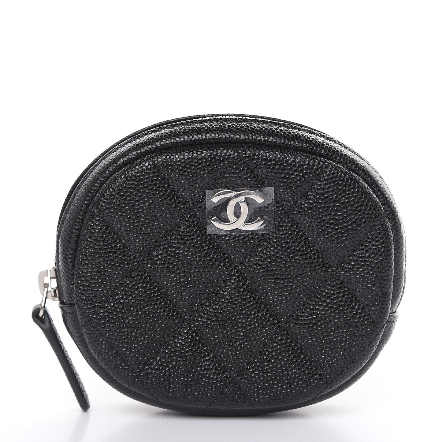 Caviar Quilted Zip Around Classic Coin Purse Black