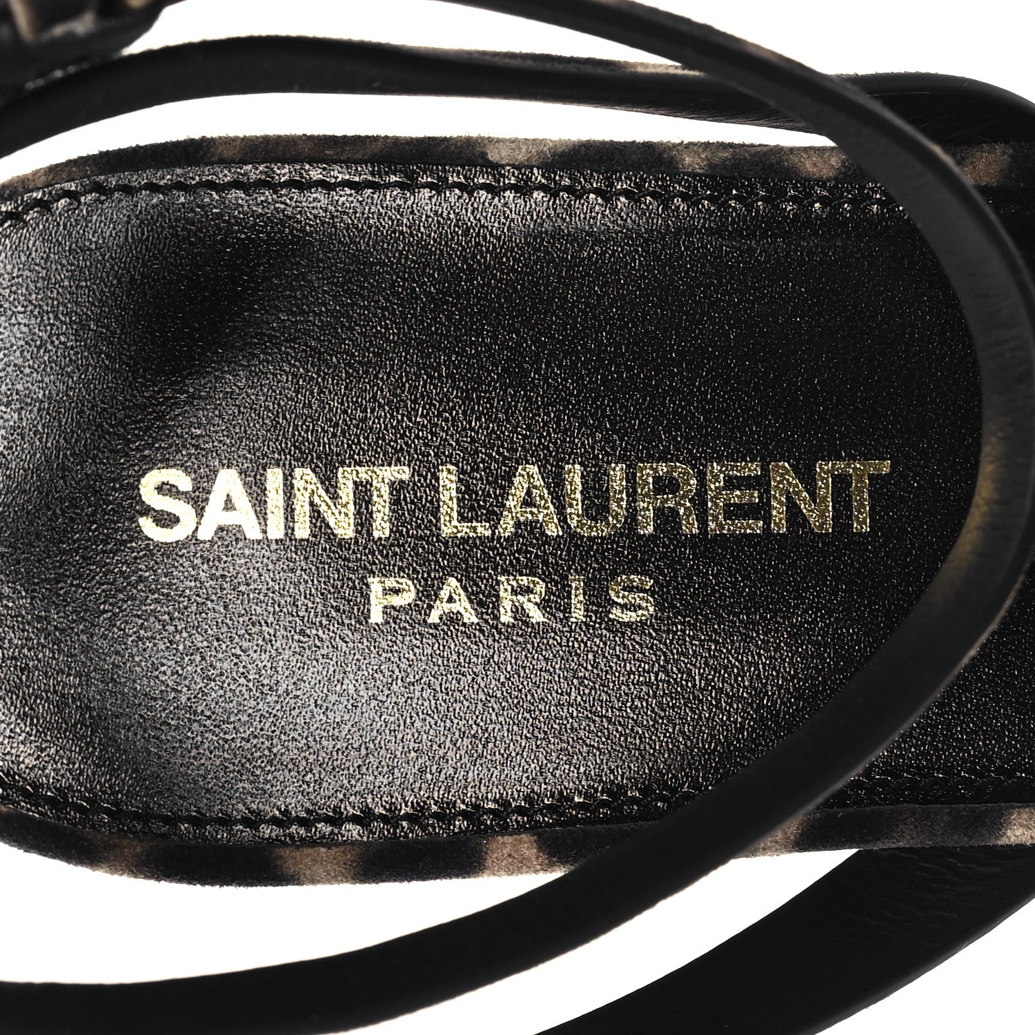 Saint Laurent Suede Leopard Print Tribute 05 Ankle Strap Sandals  40 Russian Beige 9 of 10