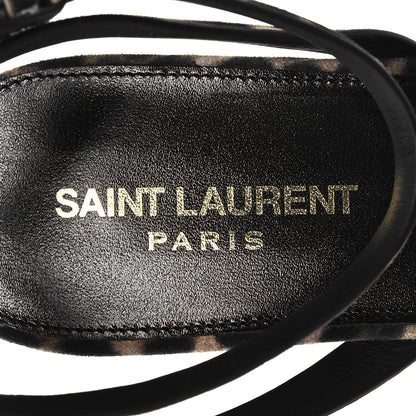 Saint Laurent Suede Leopard Print Tribute 05 Ankle Strap Sandals  40 Russian Beige 9 of 10