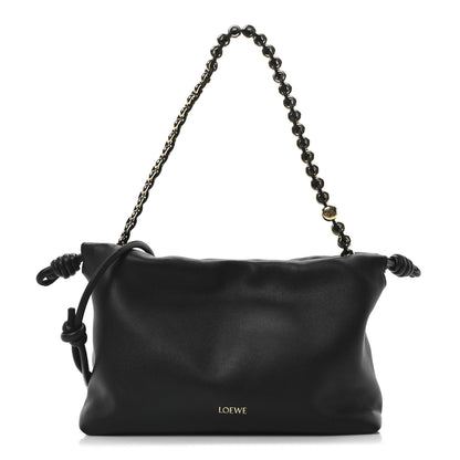 Loewe Mellow Nappa Medium Donut Chain Flamenco Knot Clutch Black 1 of 9
