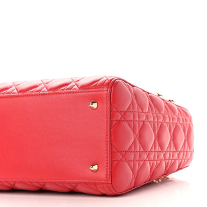 Christian Dior Lambskin Cannage Medium Lady Dior Red 10 of 10