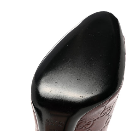 Gucci Guccissima Soft GG Peep Toe Heels 37.5 Chocolate 12 of 16