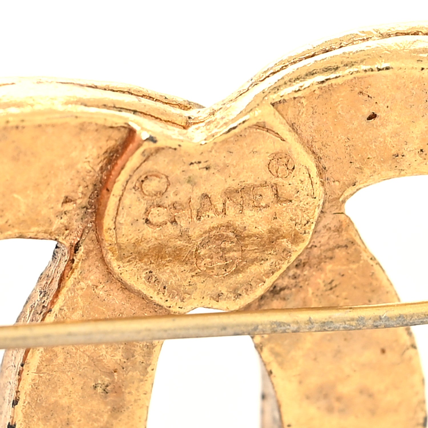 Chanel Crystal CC Brooch Gold 4 of 4