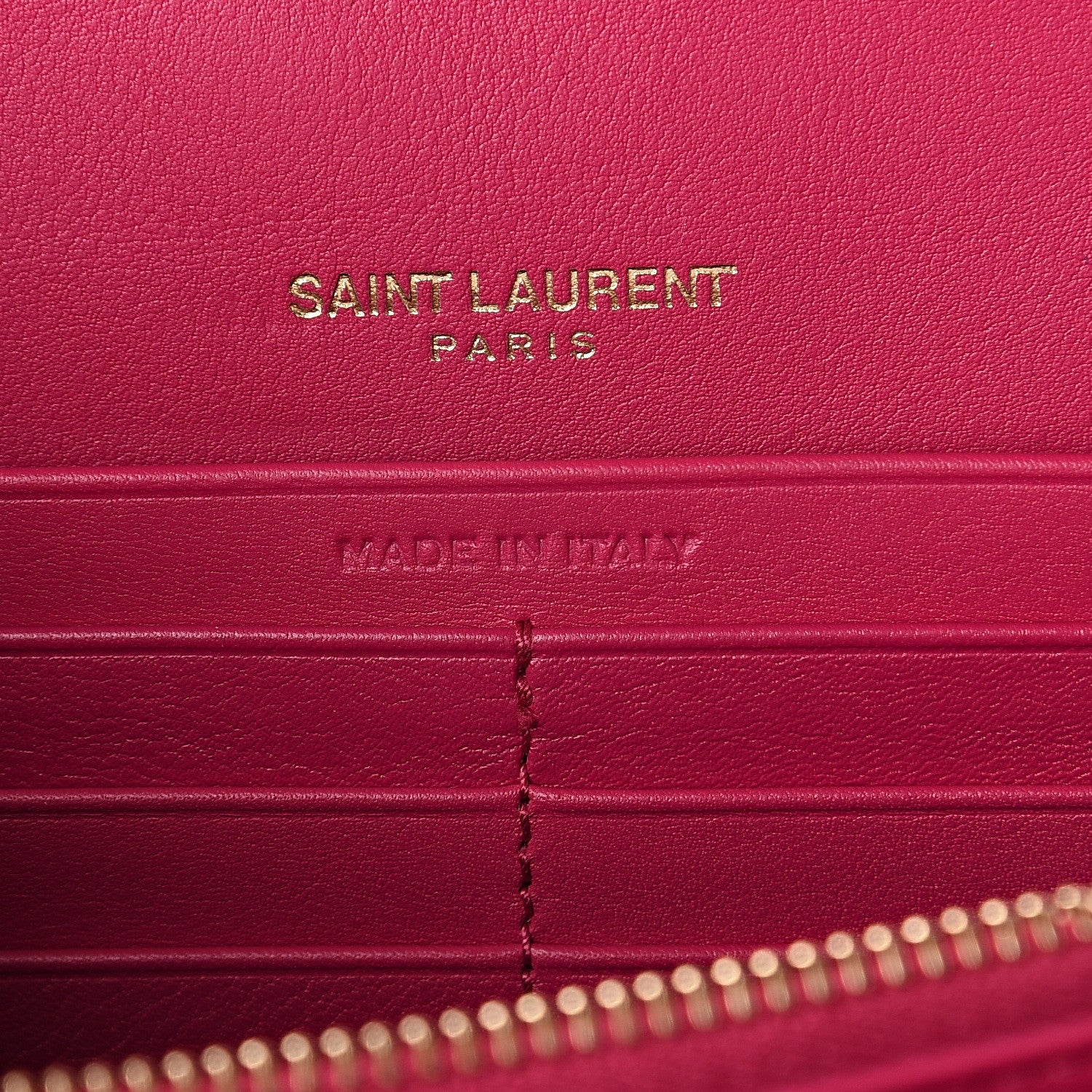 Saint Laurent Patent Calfskin Matelasse Monogram Vicky Chain Wallet Neon Bubblegum 5 of 6