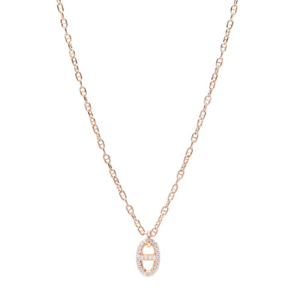Hermes 18K Rose Gold Diamond PM New Farandole Pendant Necklace ST 1 of 6