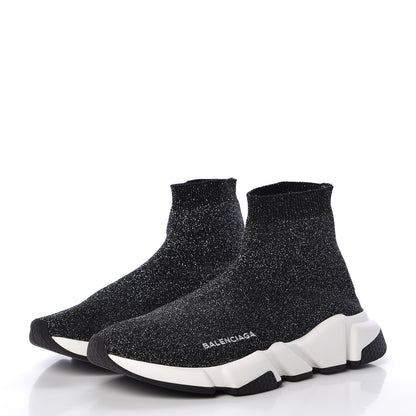 Balenciaga Knit Metal Womens Speed Sneakers 40 Black Gold 3 of 9