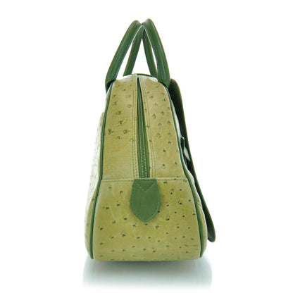 Christian Dior Ostrich Saddle Bowler Green 6 of 12