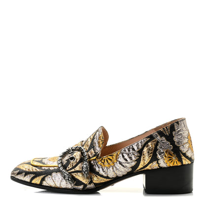 Gucci Brocade Floral Jacquard Dionysus Loafers 38.5 Black 1 of 9