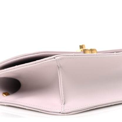 Chanel Shiny Calfskin Quilted Coco Crush Handle Flap Light Purple 9 of 11