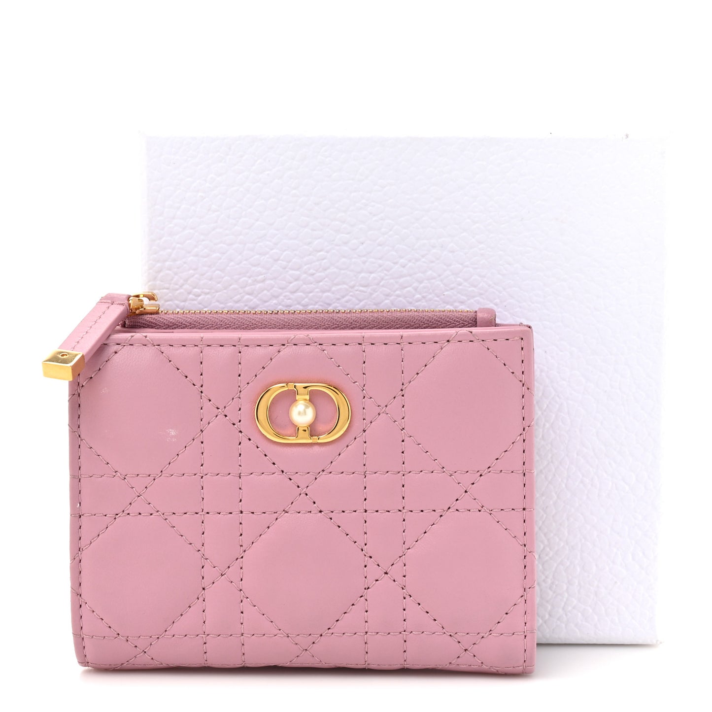 Lambskin Cannage Jolie Dahlia Wallet Cherry Blossom Pink