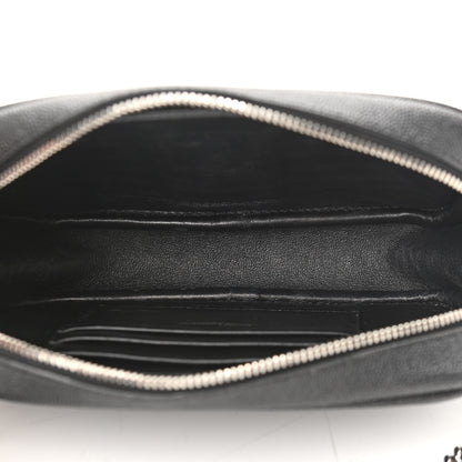 Saint Laurent Grain De Poudre Matelasse Monogram Mini Lou Camera Bag Black 4 of 11