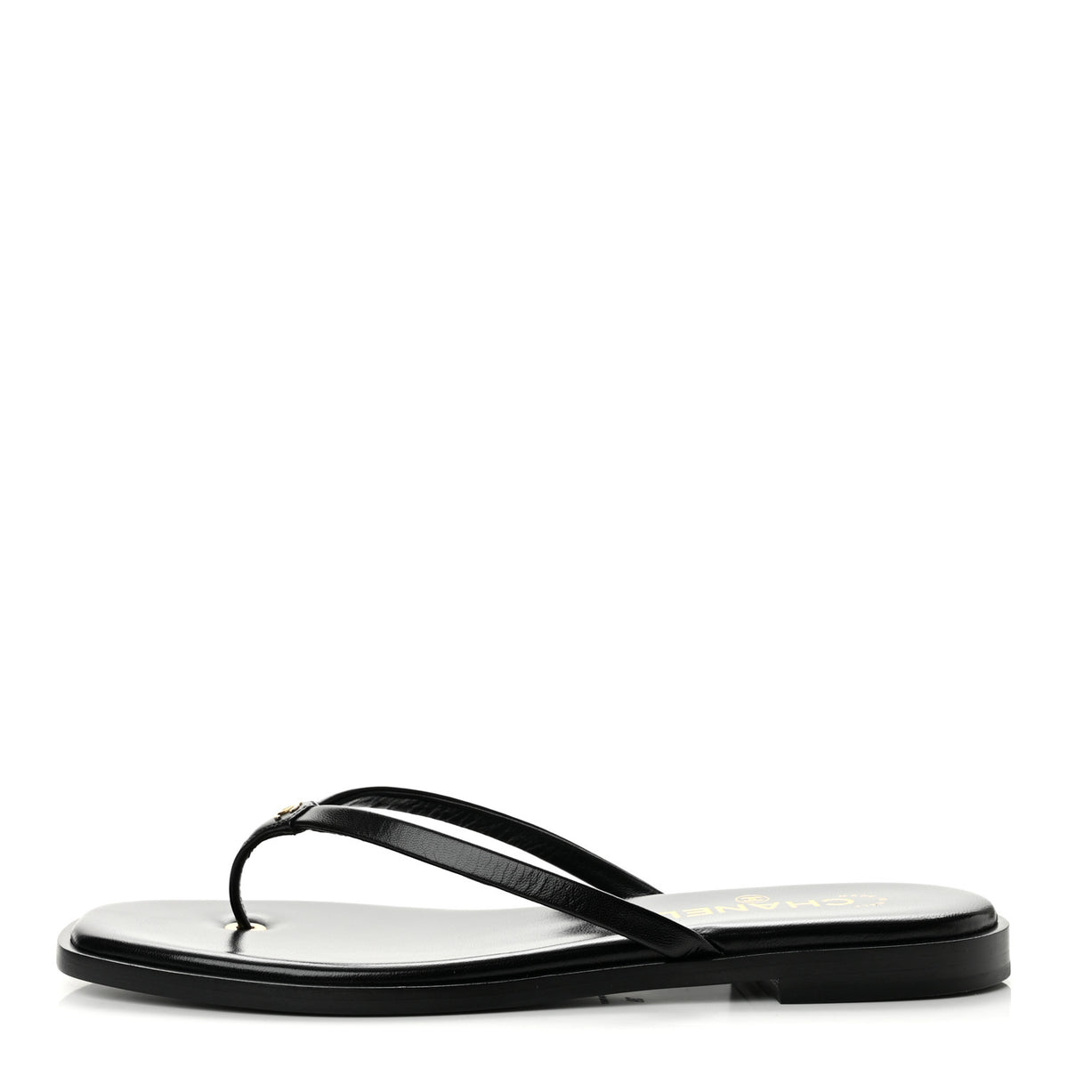 Goatskin CC Times Square Thong Sandals 39 Black
