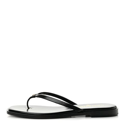 Chanel Goatskin CC Times Square Thong Sandals 39 Black 1 of 10