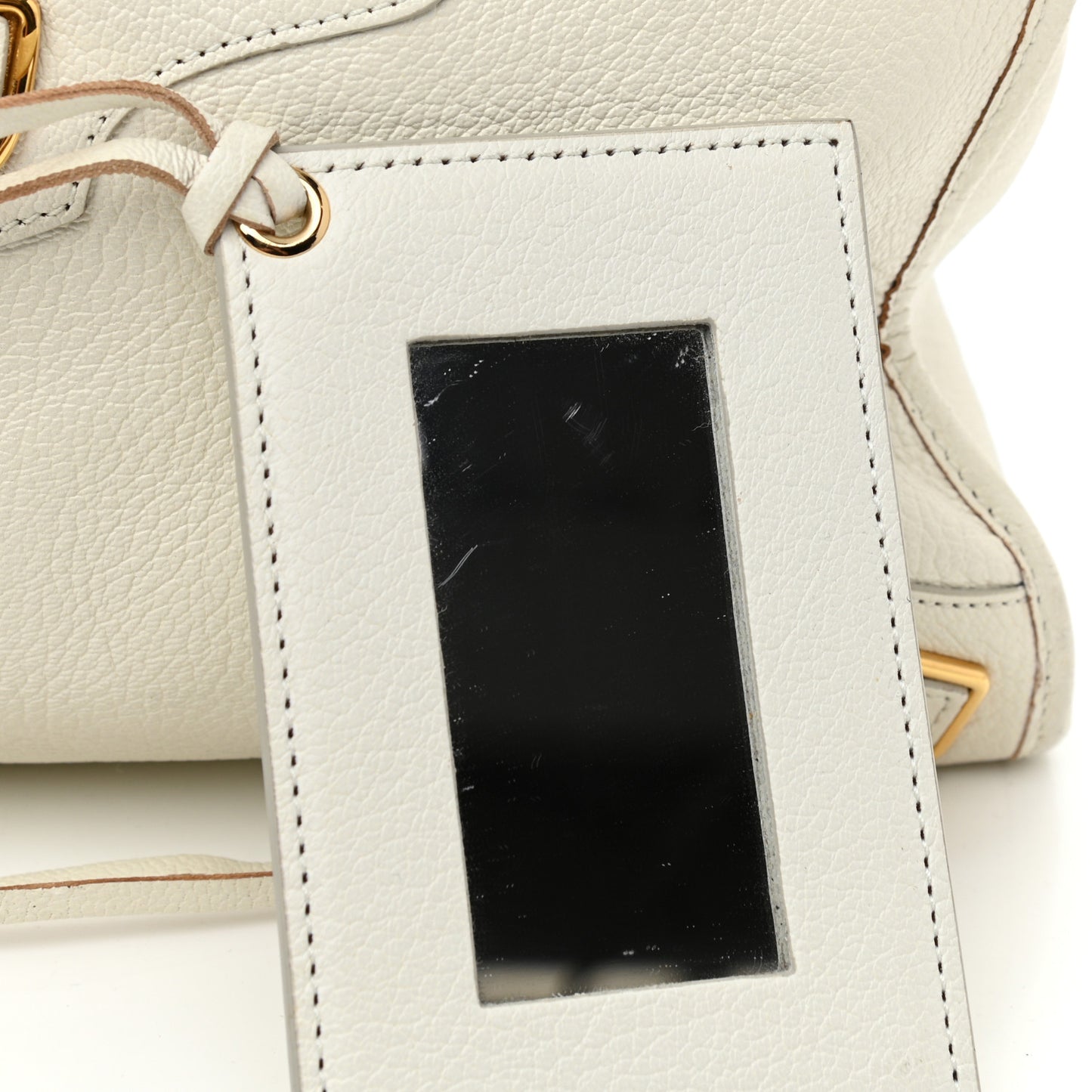 Chevre Gold Metallic Edge Hardware City White