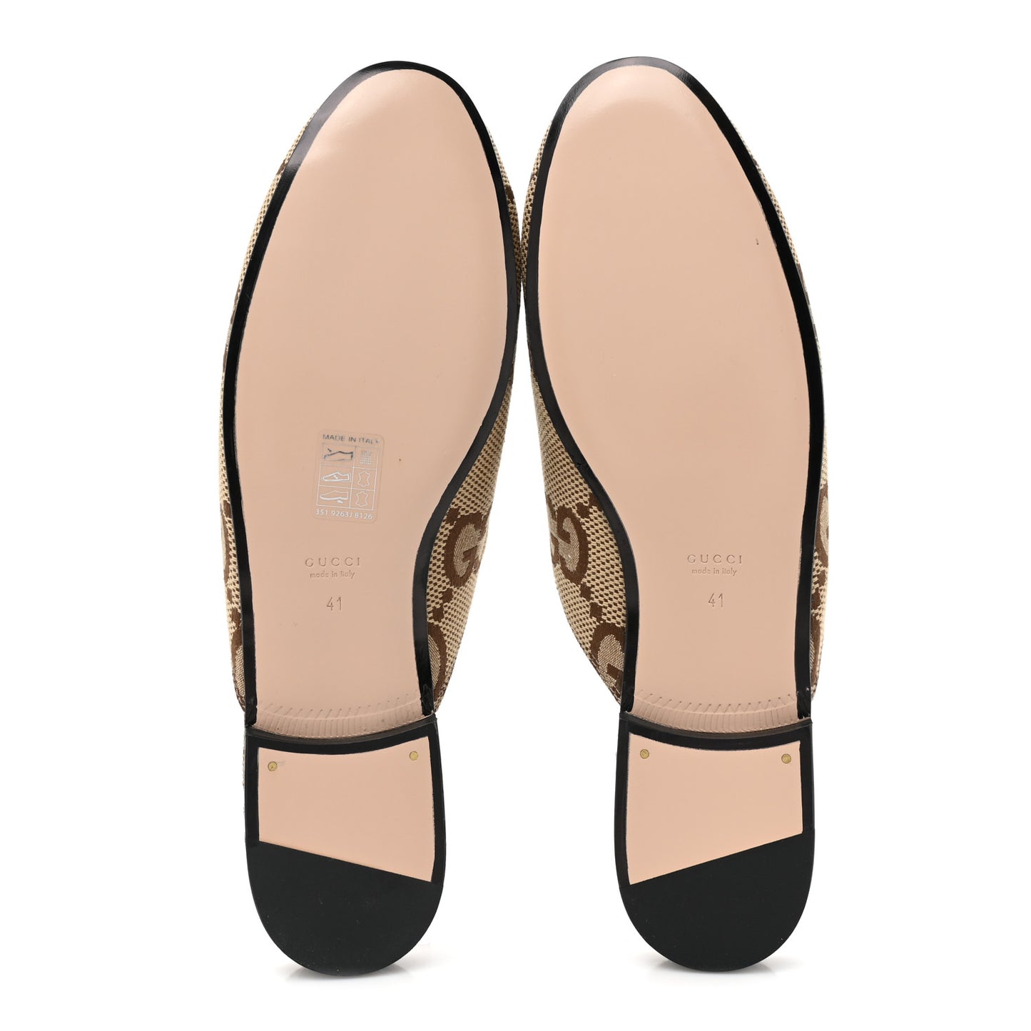 Monogram Jumbo GG Malaga Kid Womens Princetown Slippers 41 Camel Ebony New Acero Beige