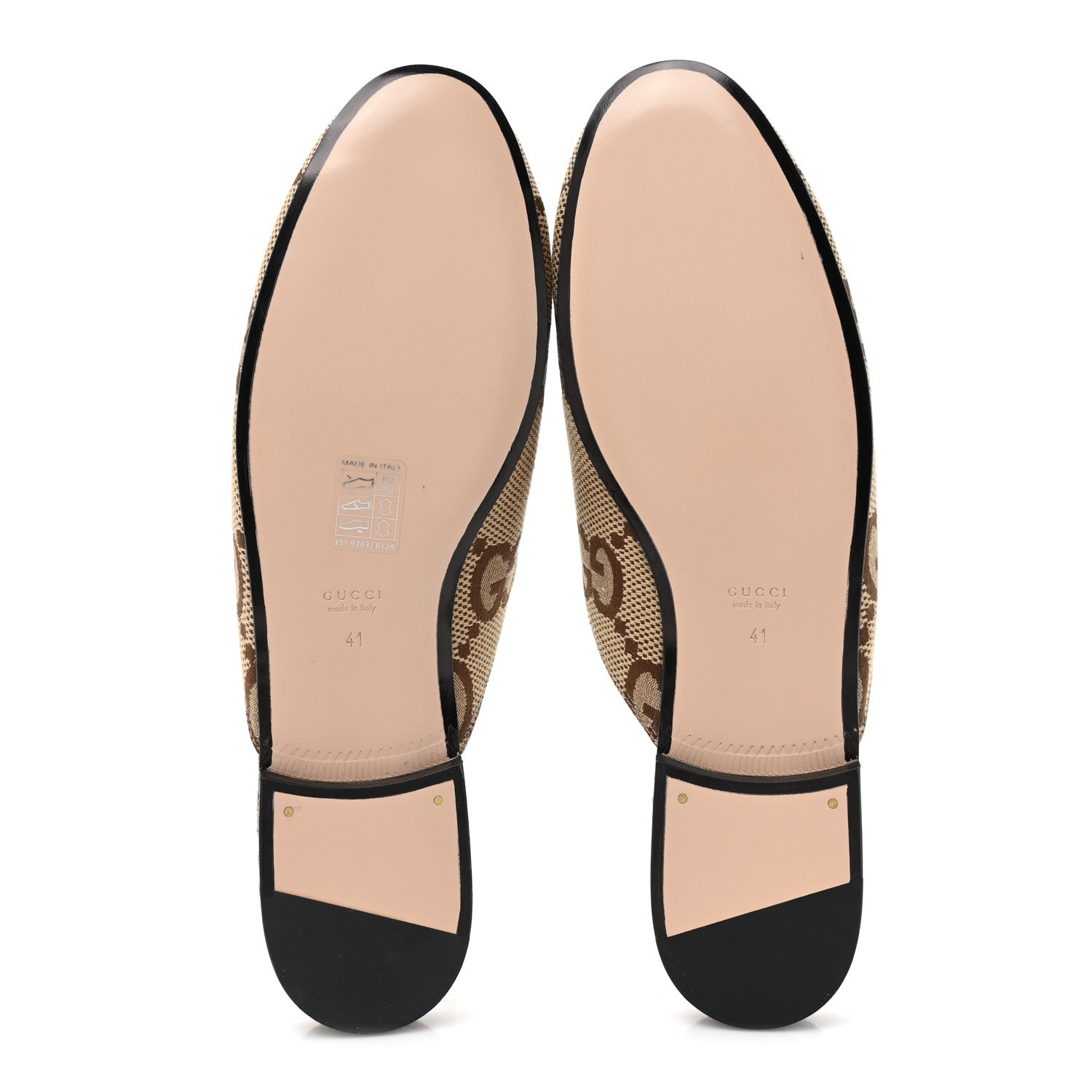 Gucci Monogram Jumbo GG Malaga Kid Womens Princetown Slippers 41 Camel Ebony New Acero Beige 5 of 8