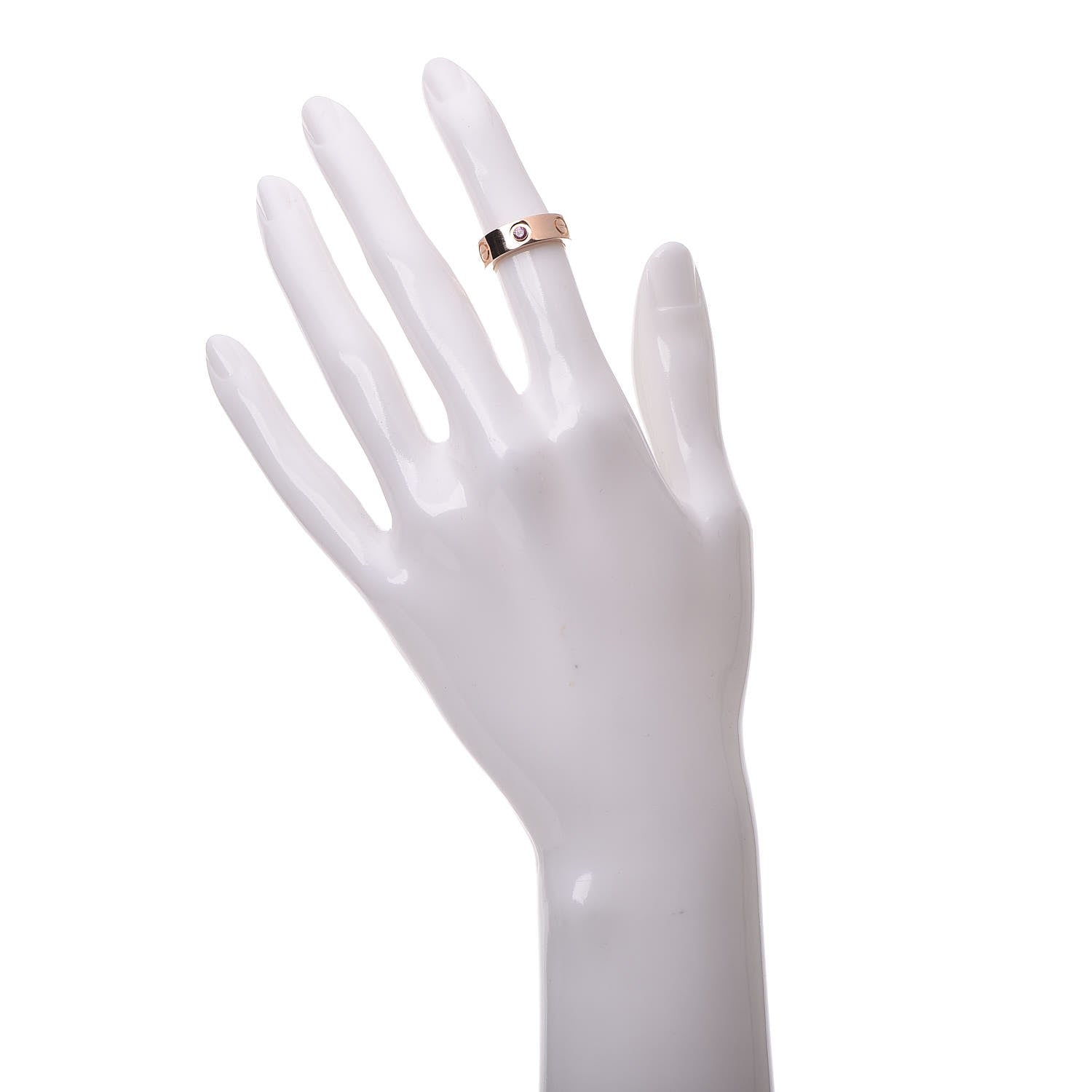 Cartier 18K Pink Gold Pink Sapphire 5.5mm LOVE Ring 47 4 2 of 5