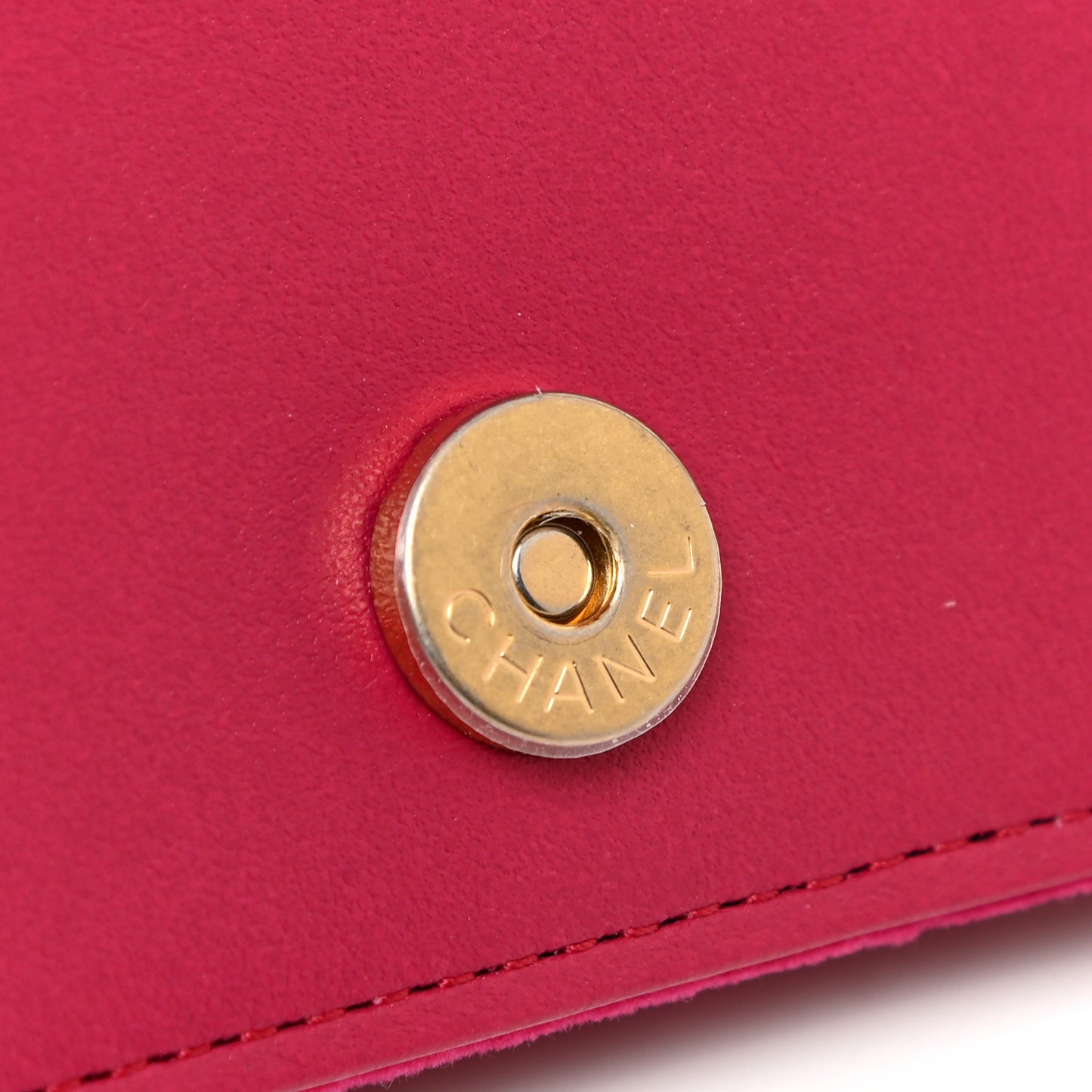 Velvet Quilted Camellia Velvet Flap Coin Purse With Chain Fuchsia