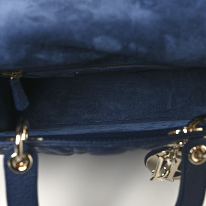Christian Dior Grained Calfskin Cannage Medium Lady Dior Ocean Blue 5 of 10