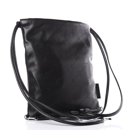Stella McCartney Eco Alter Nappa Perforated Logo Mini Drawstring Backpack Black 3 of 6