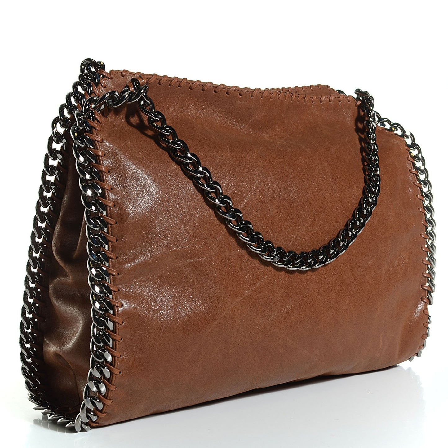 Shaggy Deer East West Falabella Tote Brown