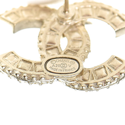Chanel Crystal CC Earrings Light Gold 4 of 5
