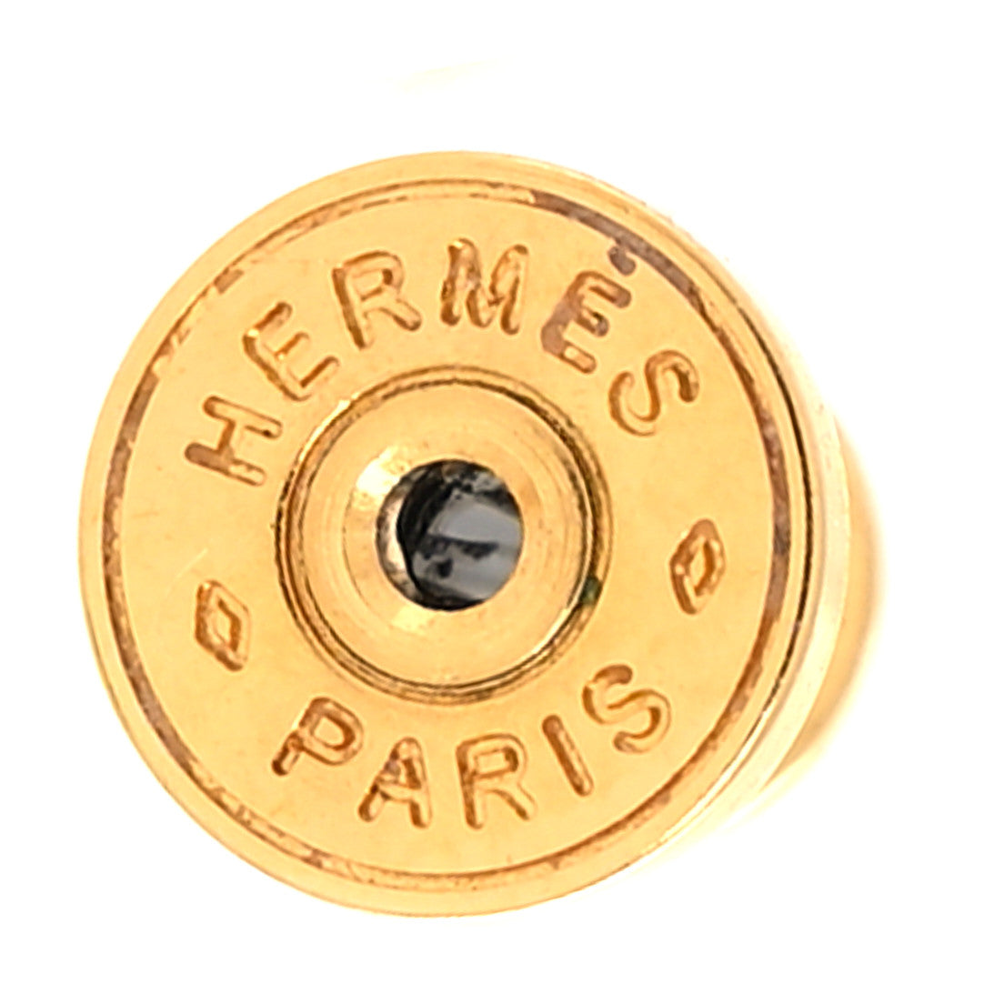 Hermes Gold Lacquered Pop H Earrings Bleu Jean 4 of 5