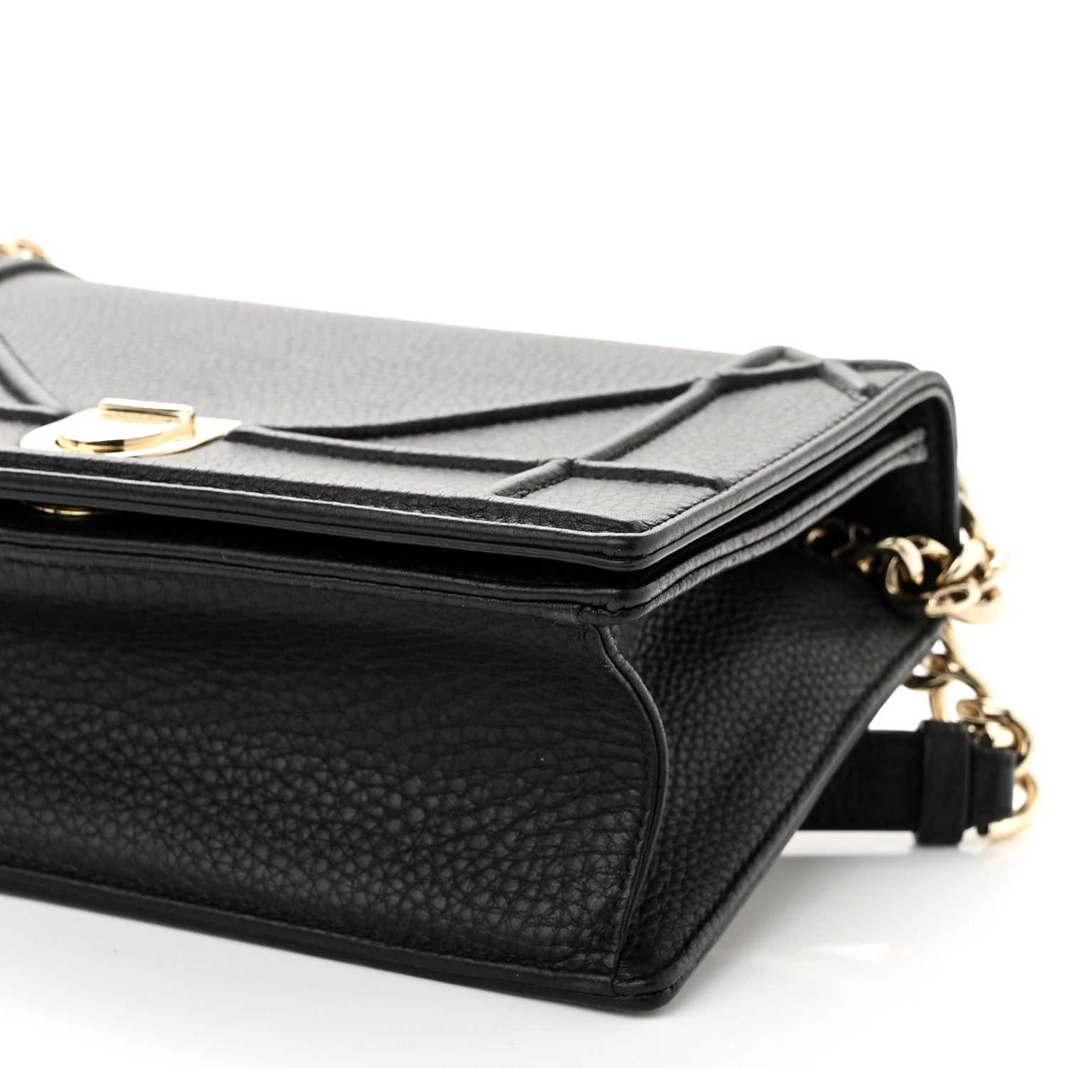 Christian Dior Grained Calfskin Medium Diorama Flap Bag Black 9 of 9