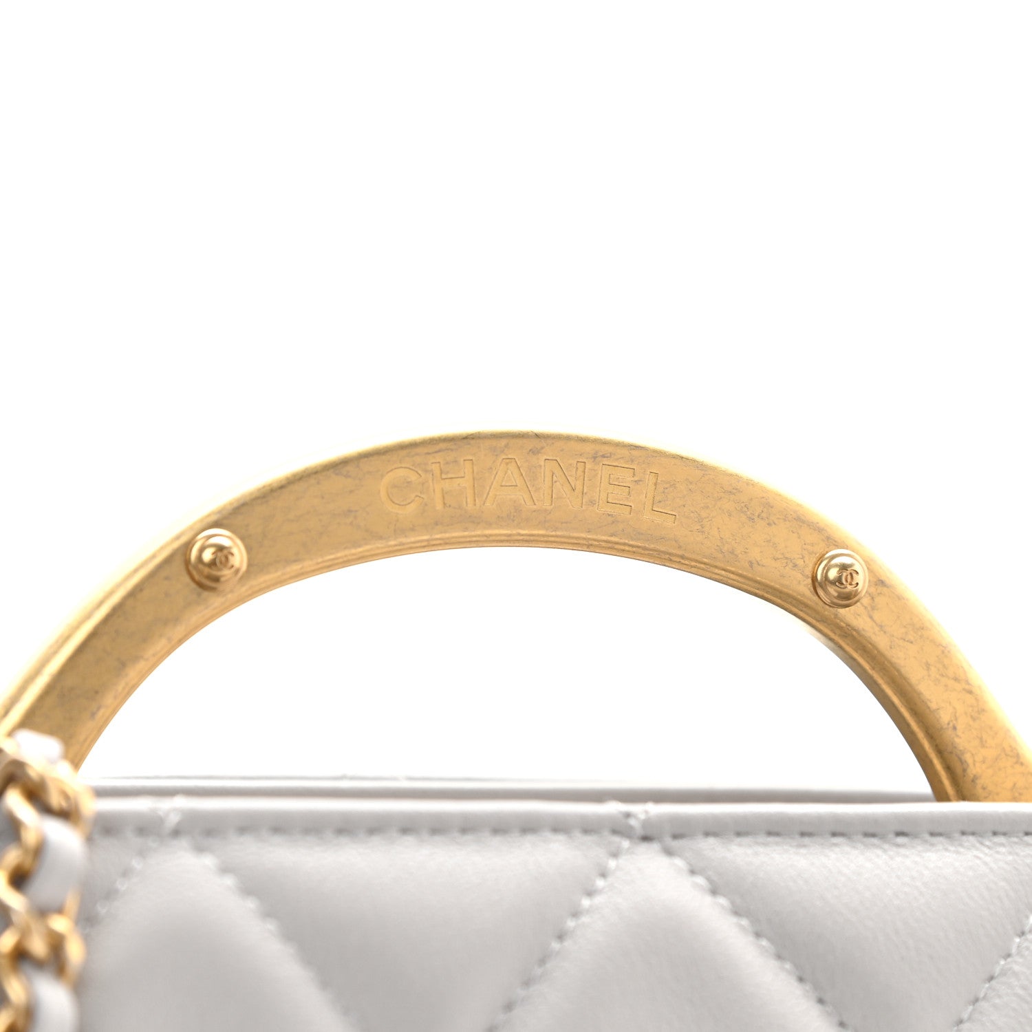 Chanel Calfskin Quilted Lady Handle Clutch Tote Grey 10 of 11