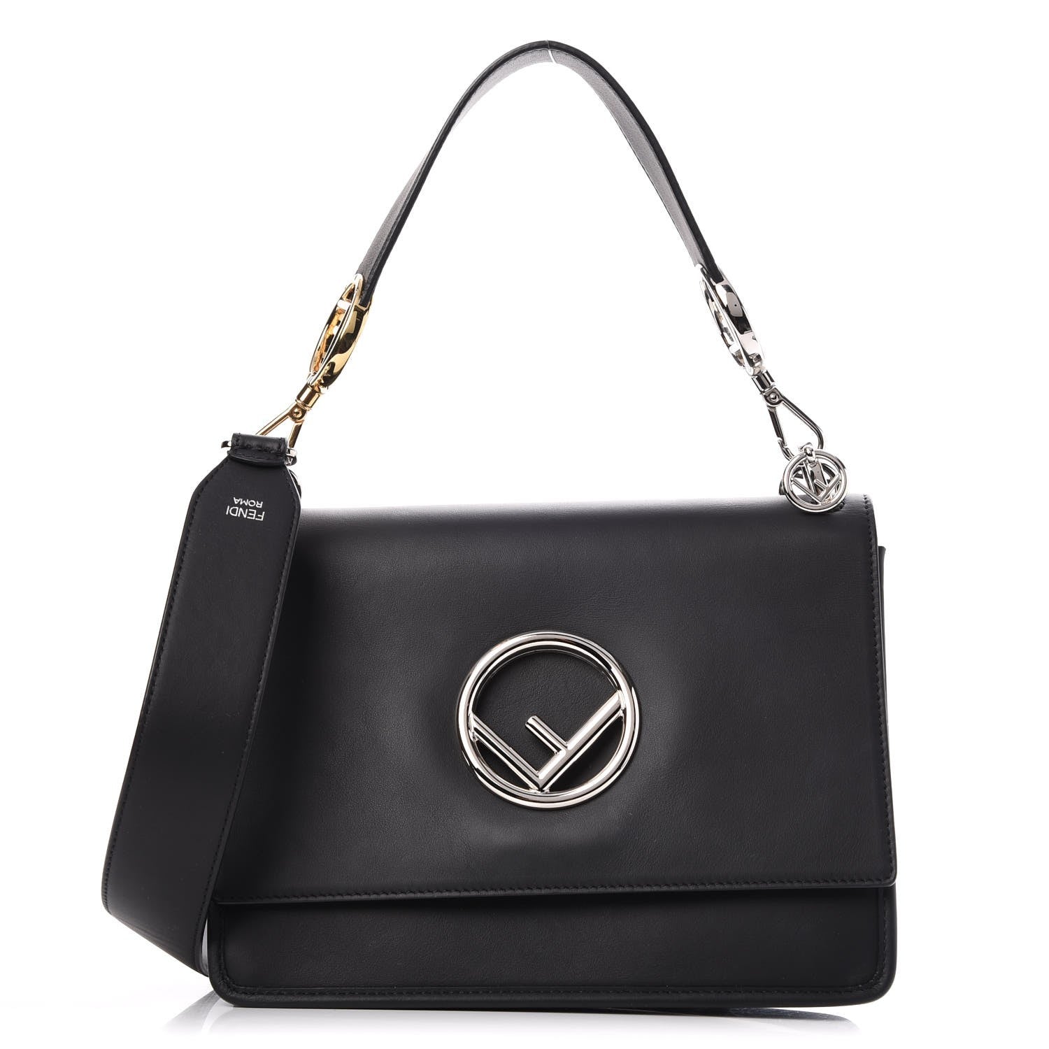 Fendi Vitello Century Opaco F is Fendi Kan I Shoulder Bag Black 1 of 17
