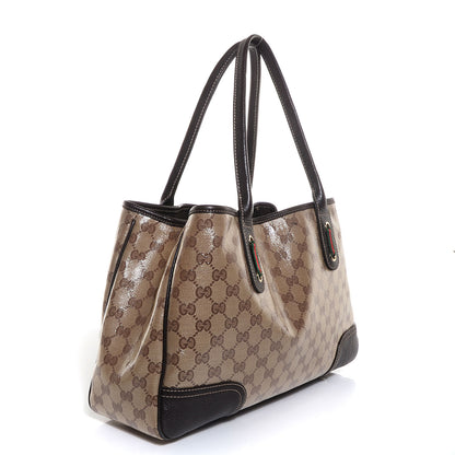 Gucci Crystal Monogram Medium Princy Tote Dark Brown 3 of 9