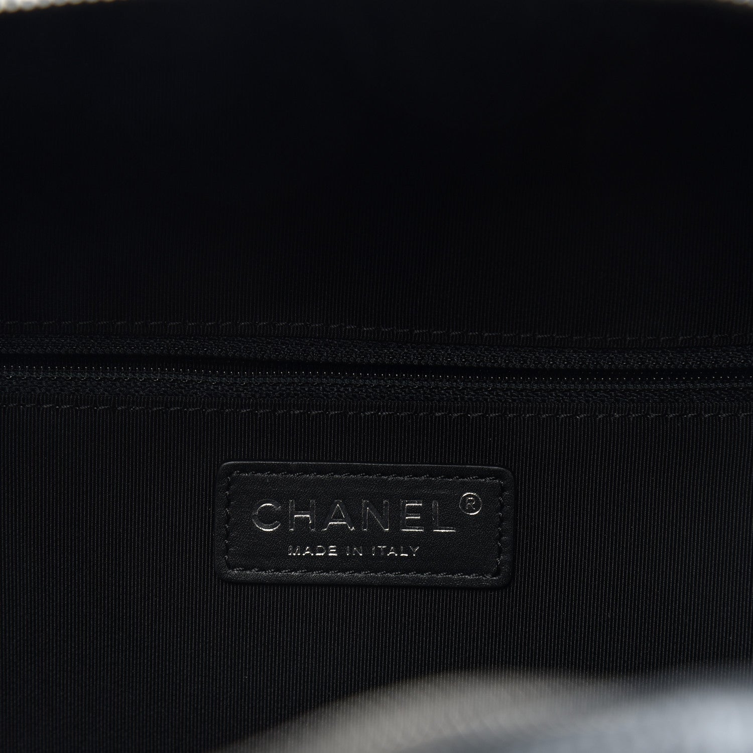 Chanel Calfskin Quilted Medium Airlines Round Trip Bowling Bag Black 5 of 8