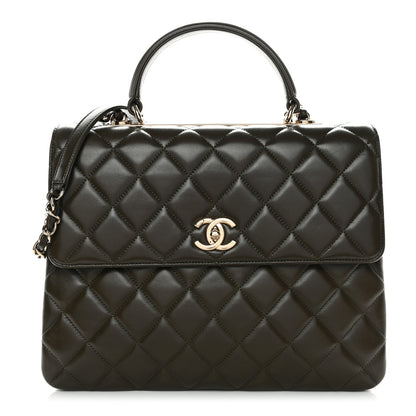 Chanel Lambskin Quilted Large Trendy CC Dual Handle Flap Bag Khaki 1 of 10