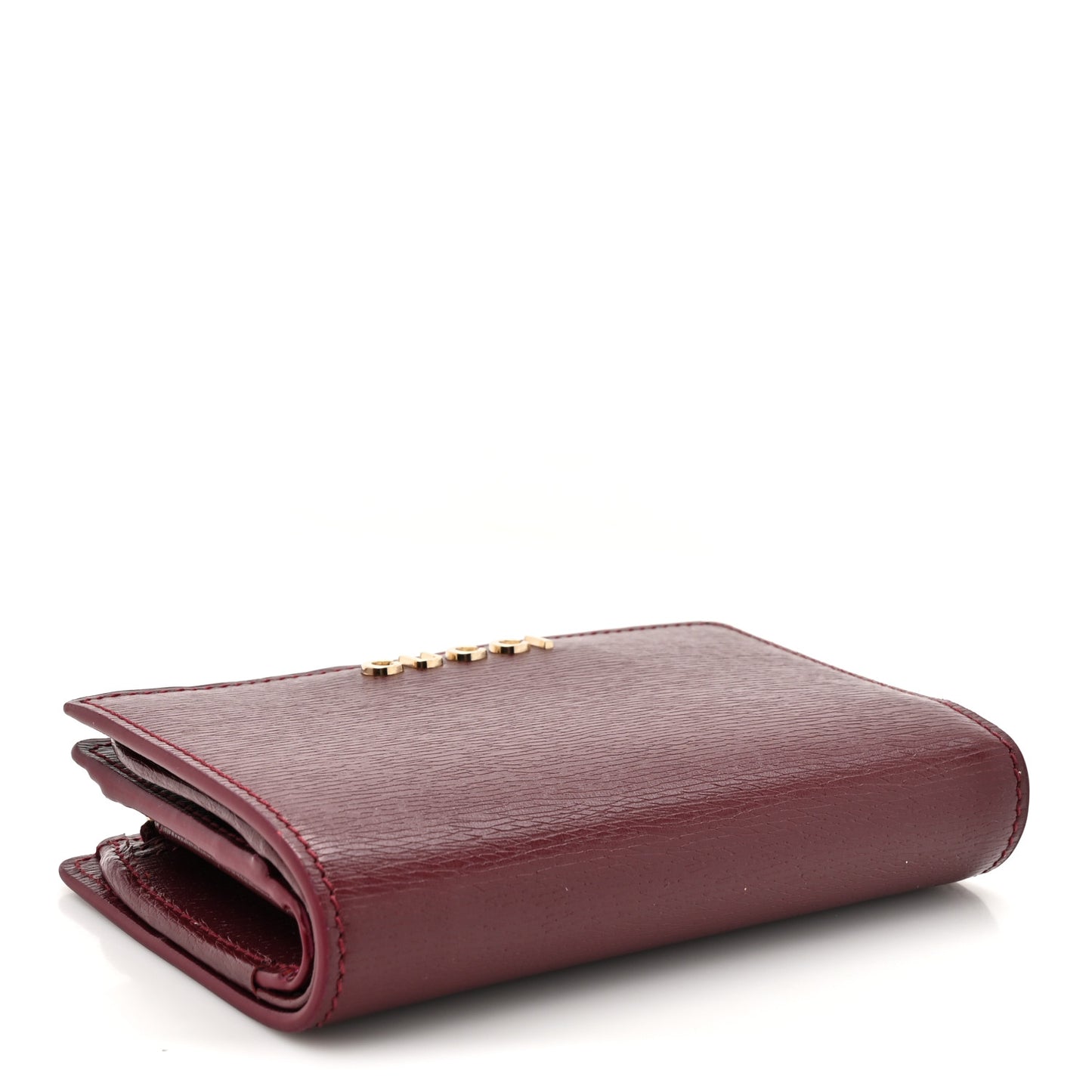 Calfskin Script Card Case Wallet Rosso Ancora Red