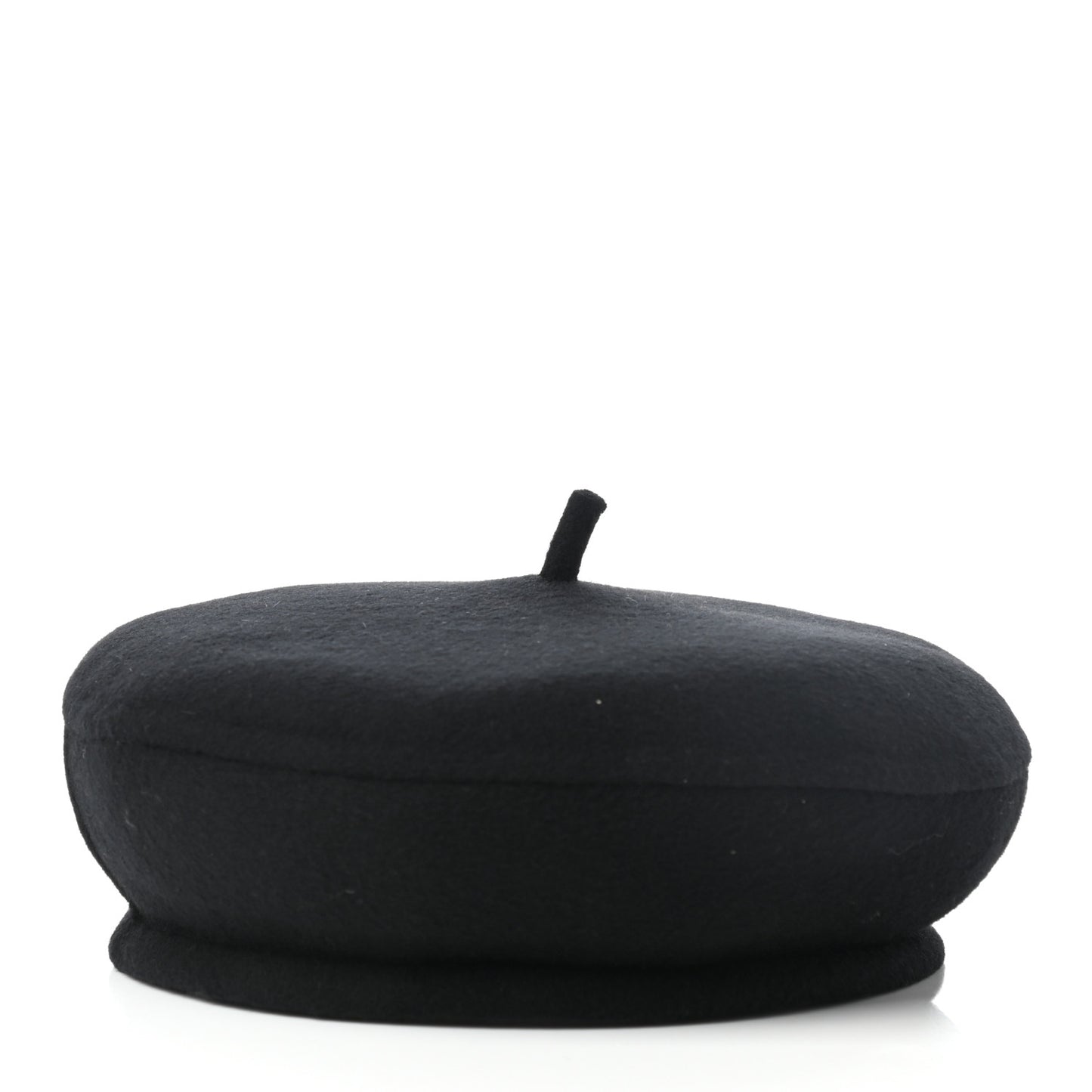 Wool Oblique Reversible Chic Beret 58 Black
