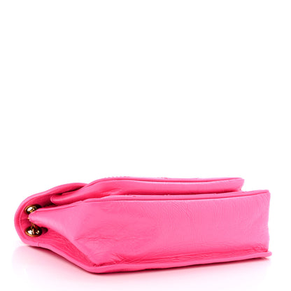 Saint Laurent Crinkled Calfskin Matelasse Monogram Medium Niki Chain Satchel Rose Glow 4 of 10